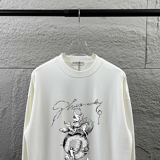 ジバンシイスーパーコピー シンプルな文字刺繍クルーネックスパーカー