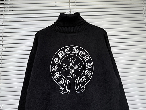 クロムハーツ シルケットコットンニットタートルネックセーター
