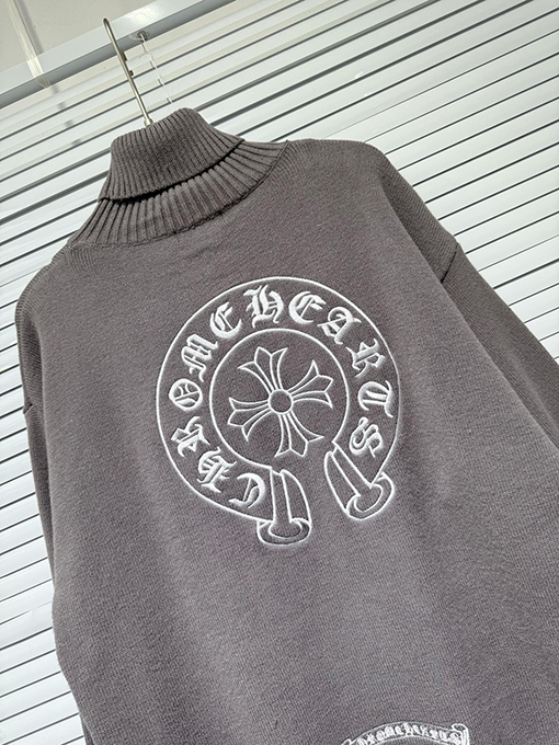 クロムハーツ シルケットコットンニットタートルネックセーター