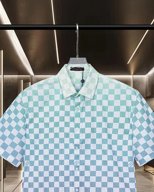 ルイヴィトンコピー Damier Monogram グラデーションチェッカーボード半袖シャツ
