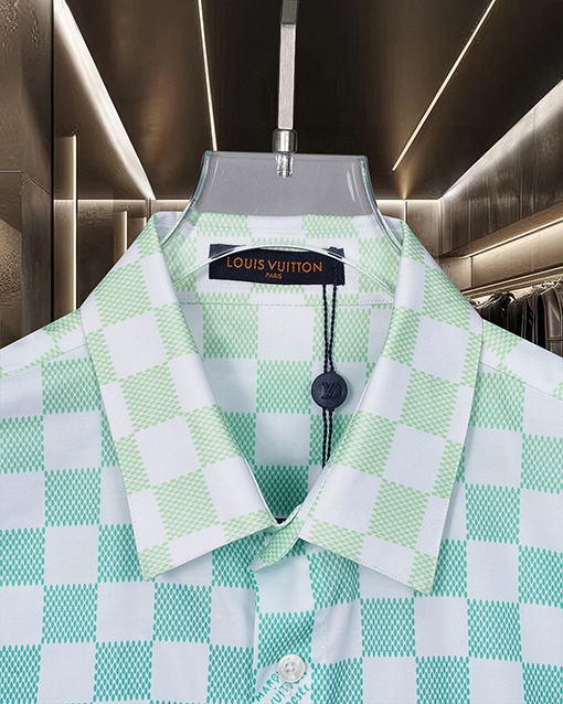 ルイヴィトンコピー Damier Monogram グラデーションチェッカーボード半袖シャツ