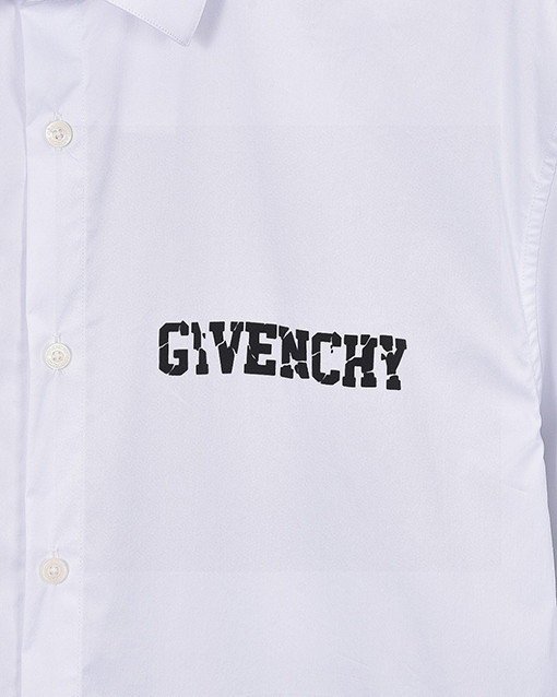 ジバンシイスーパーコピー Givenchy 胸元に割れロゴプリントをした半袖シャツ