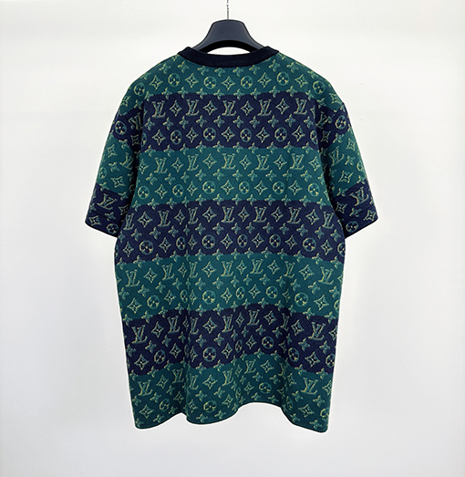 ルイヴィトン コントラストカラージャカードニット半袖Tシャツ