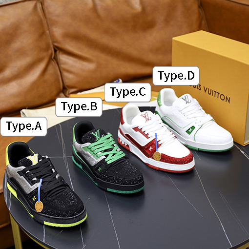 ルイヴィトン LV Trainer ダイヤモンドカップルスニーカー