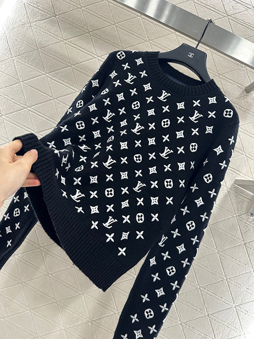 ルイヴィトンコピー 新しい刺繍ジャカードプルオーバーセーター