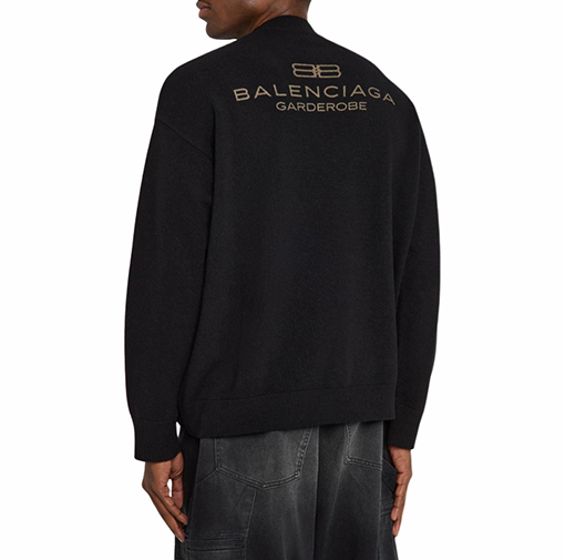 バレンシアガ Balenciaga 小麦の穂刺繍入りマッドプリントセーター