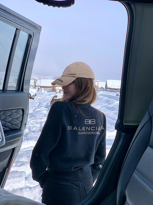 バレンシアガ Balenciaga 小麦の穂刺繍入りマッドプリントセーター