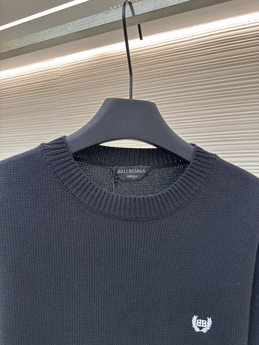 バレンシアガ Balenciaga 小麦の穂刺繍入りマッドプリントセーター