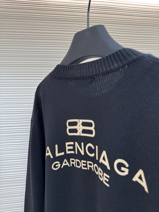 バレンシアガ Balenciaga 小麦の穂刺繍入りマッドプリントセーター
