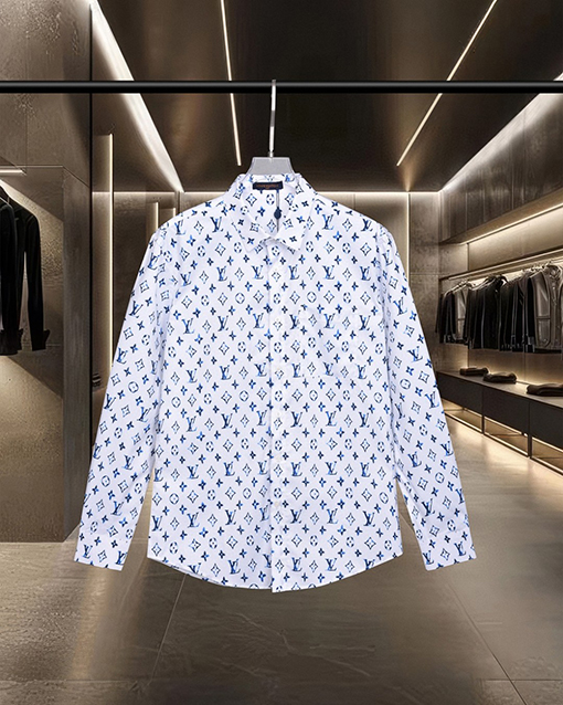 ルイヴィトン LV グラデーションモノグラムプリントの長袖シャツ