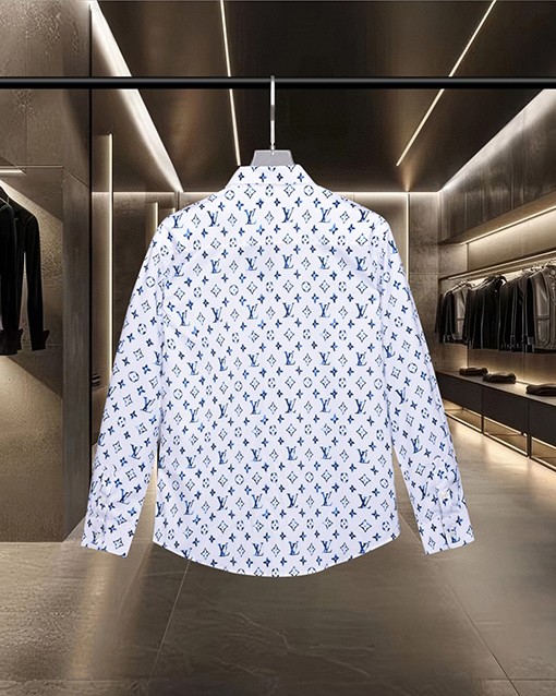 ルイヴィトン LV グラデーションモノグラムプリントの長袖シャツ