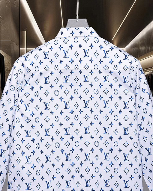 ルイヴィトン LV グラデーションモノグラムプリントの長袖シャツ