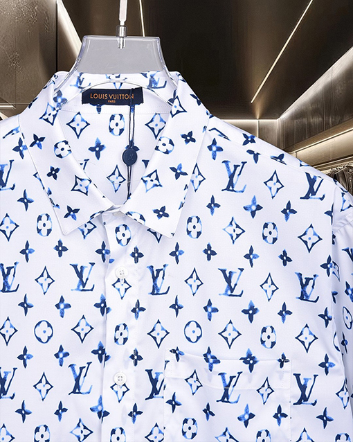 ルイヴィトン LV グラデーションモノグラムプリントの長袖シャツ