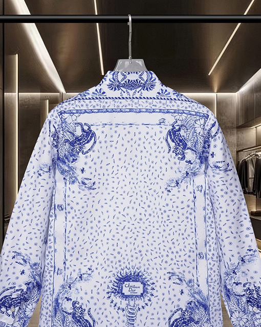 ディオール Christian Dior Couture 動物と花のロゴデジタルプリント長袖シャツ