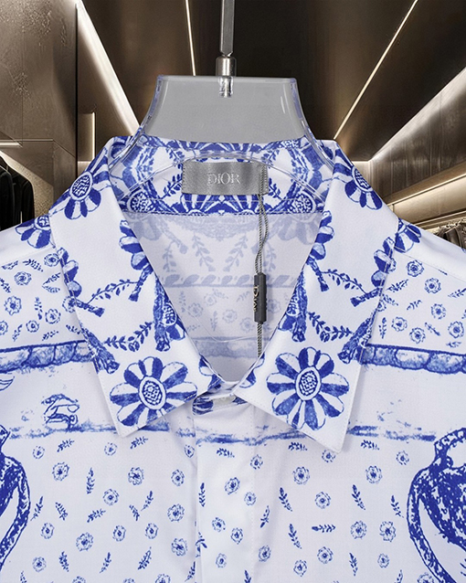 ディオール Christian Dior Couture 動物と花のロゴデジタルプリント長袖シャツ