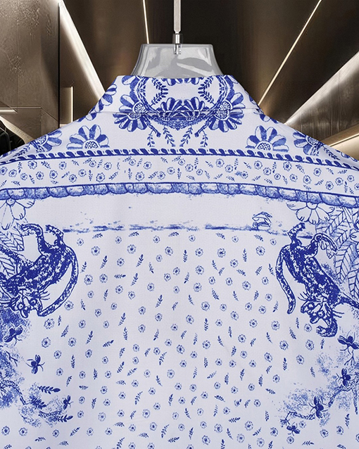 ディオール Christian Dior Couture 動物と花のロゴデジタルプリント長袖シャツ