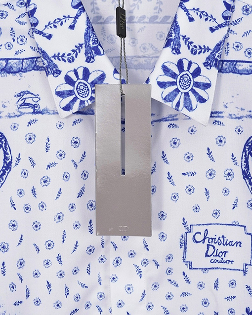ディオール Christian Dior Couture 動物と花のロゴデジタルプリント長袖シャツ