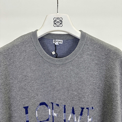 ロエベ 両面ジャカードチェック柄ニット半袖Tシャツ
