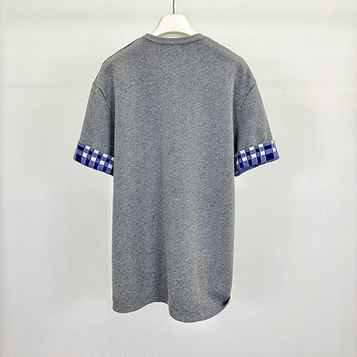 ロエベ 両面ジャカードチェック柄ニット半袖Tシャツ