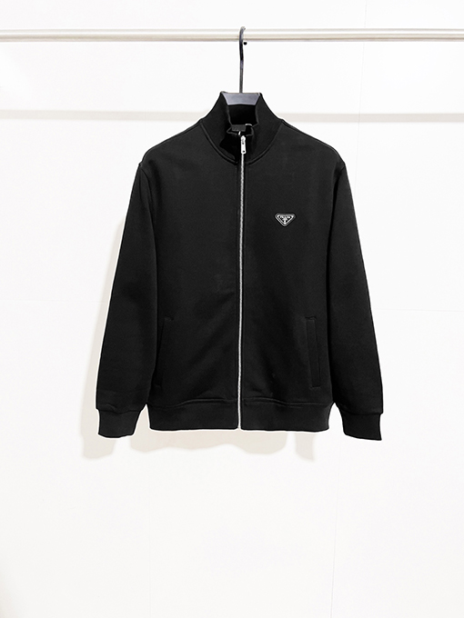 プラダ PRADA クラシックなバック刺繍のサンディングフリースジャケット