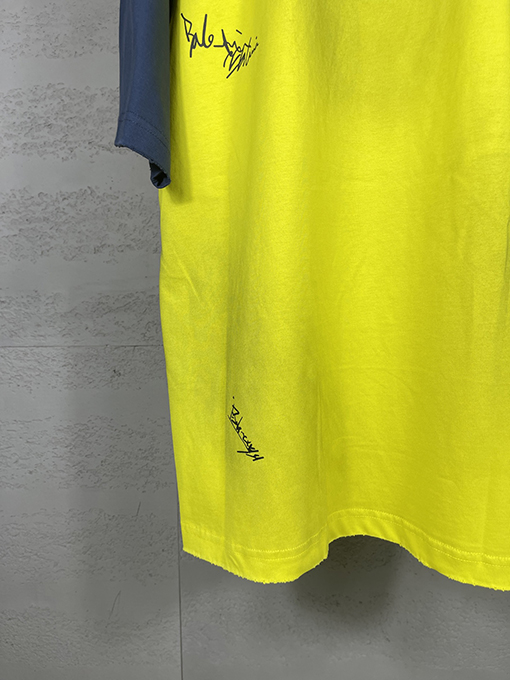 バレンシアガ カラーブロック シグネチャープリント 刺繍ロゴ グラフィティ 半袖 Tシャツ