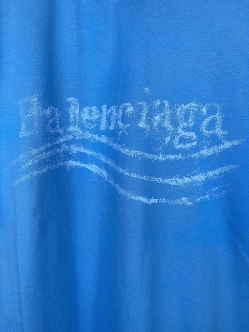バレンシアガ レディースウェーブフラワープリントダイレクトインジェクションウォッシュ半袖Tシャツ