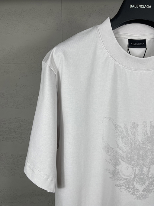 バレンシアガ レディースダイレクトプリントウォッシュダメージ半袖Tシャツ