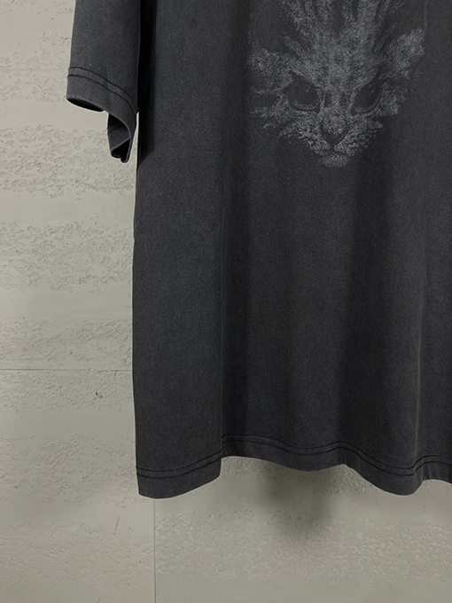 バレンシアガ レディースダイレクトプリントウォッシュダメージ半袖Tシャツ