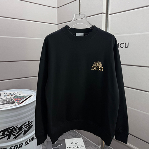 ディオール 新しいクラシックレター厚植毛ステッチシリコンラウンドネックスパーカー