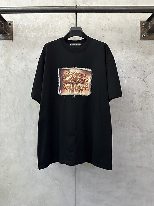 アクネストゥディオズ マイクロロゴレトロバタフライプリントパッチ半袖Tシャツ