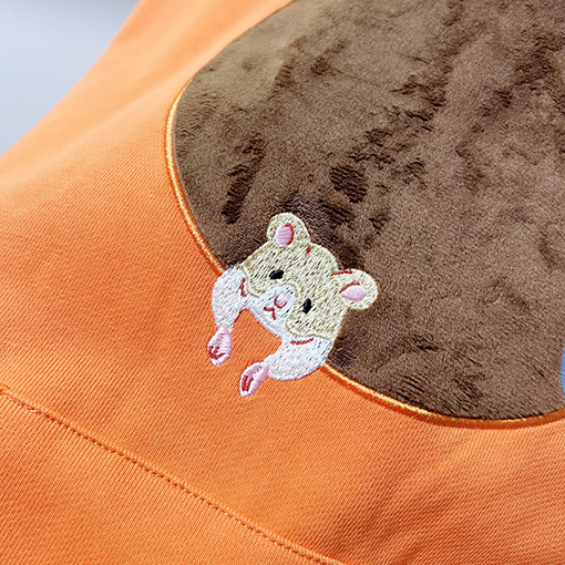 ロエベ 新しい漫画の月のベルベットパッチ刺繍フード付きスパーカー