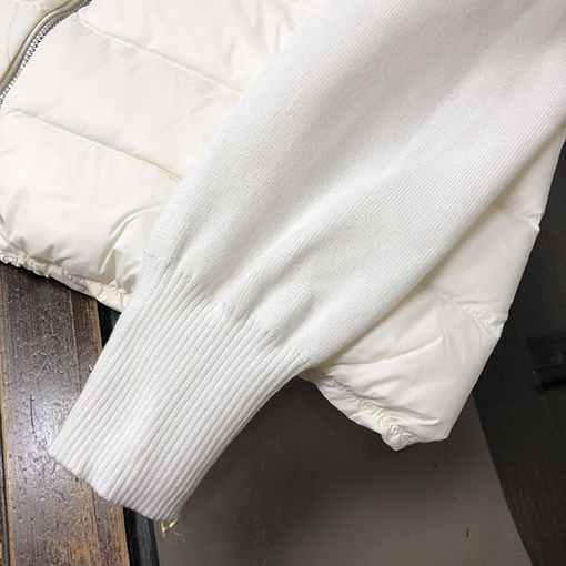 モンクレールコピー ニットパッチワークダウンスタンドカラー薄ジャケット