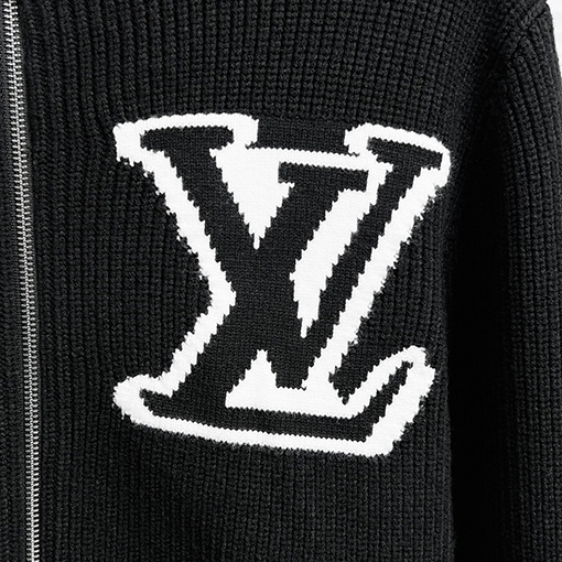 ルイヴィトンコピー LV ロゴジャカードタートルネックジップアップセーター