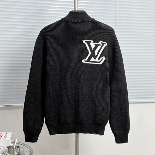 ルイヴィトンコピー LV ロゴジャカードタートルネックジップアップセーター