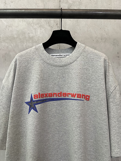 アレキサンダーワン Alexander wang 星柄ラインストーンラウンドネック半袖Tシャツ