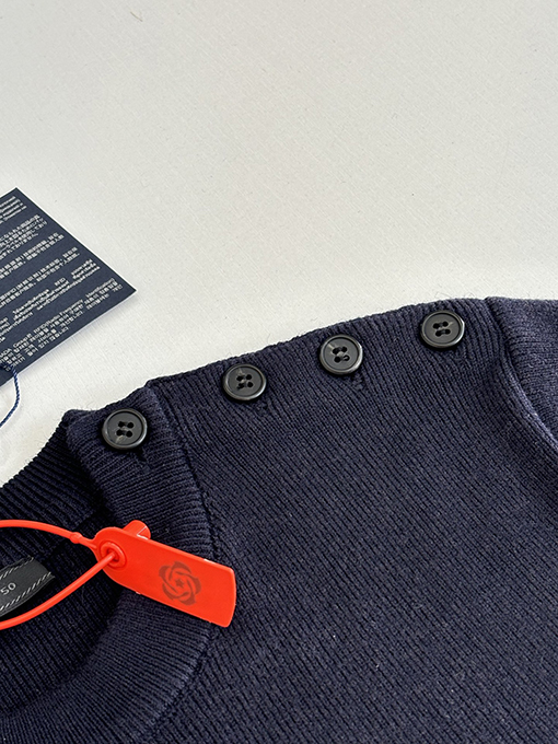 プラダコピー Prada 新作ストライプ刺繍ボタンサイドオープンセーター