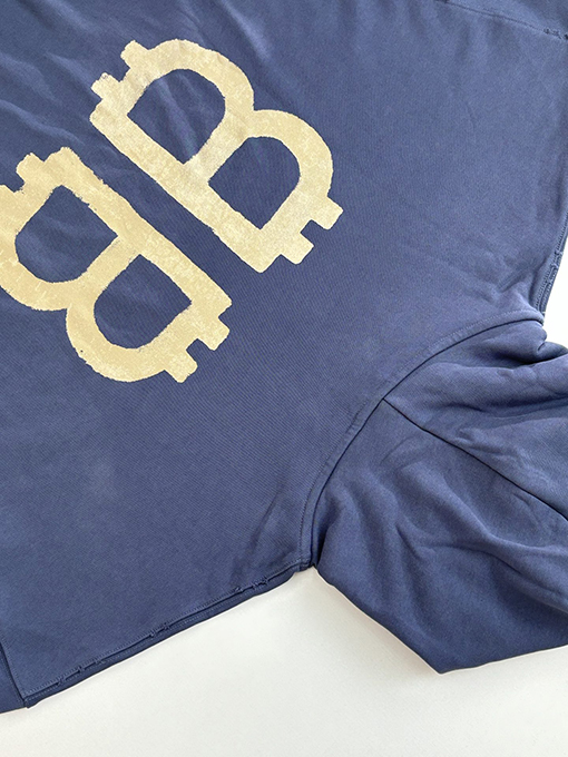 バレンシアガ 新しいビットコイン ダブルBプリント リップドパーカー