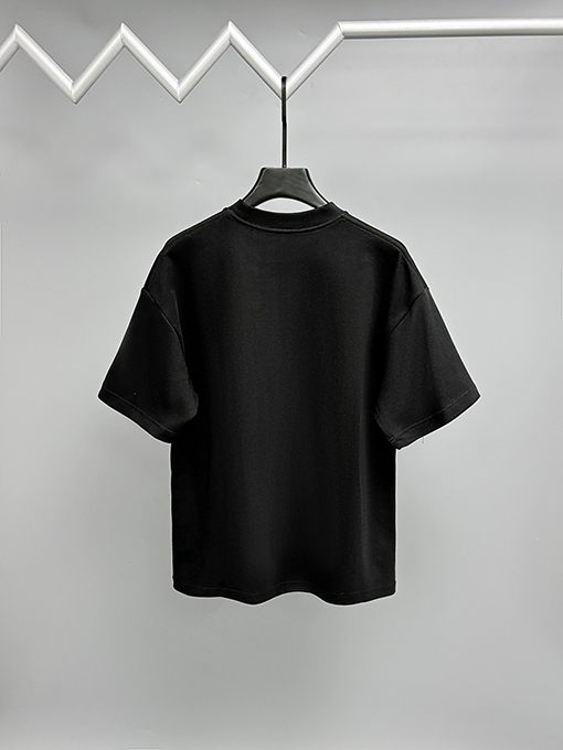 ロエベスーパーコピー 新しい重工業フロッキングロゴ半袖Tシャツ