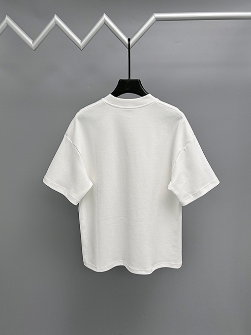 ロエベスーパーコピー 新しい重工業フロッキングロゴ半袖Tシャツ