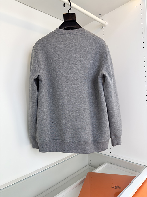 エルメス 新しいブックシール刺繍ラウンドネックスウェットシャツジャケット
