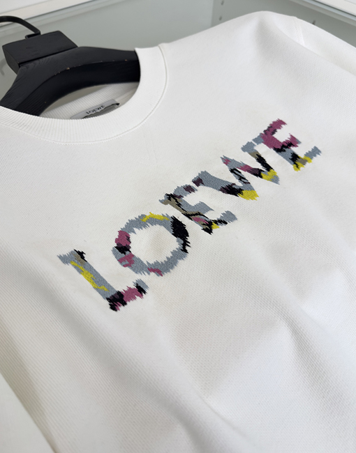 ロエベ ロゴレタリングのカラフルな刺繍のラウンドネックスウェットシャツジャケット