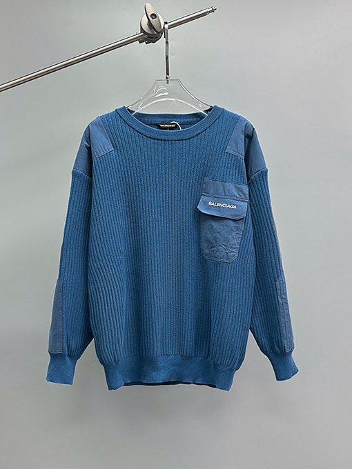 バレンシアガ 新作アップリケ刺繍り文字刺繍リバースターンプルオーバーセーター