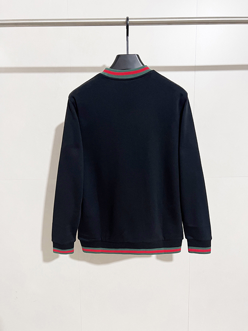 グッチスーパーコピー Gucci 赤と緑のストライプの文字刺繍クルーネックスパーカー