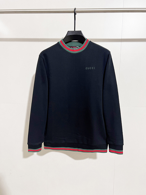 グッチスーパーコピー Gucci 赤と緑のストライプの文字刺繍クルーネックスパーカー