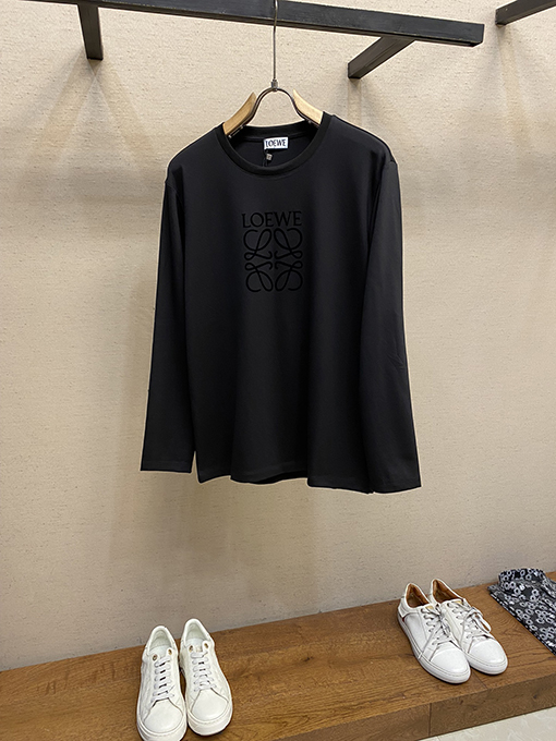 ロエベ Loewe 新ロゴ刺繍入り長袖シャツ