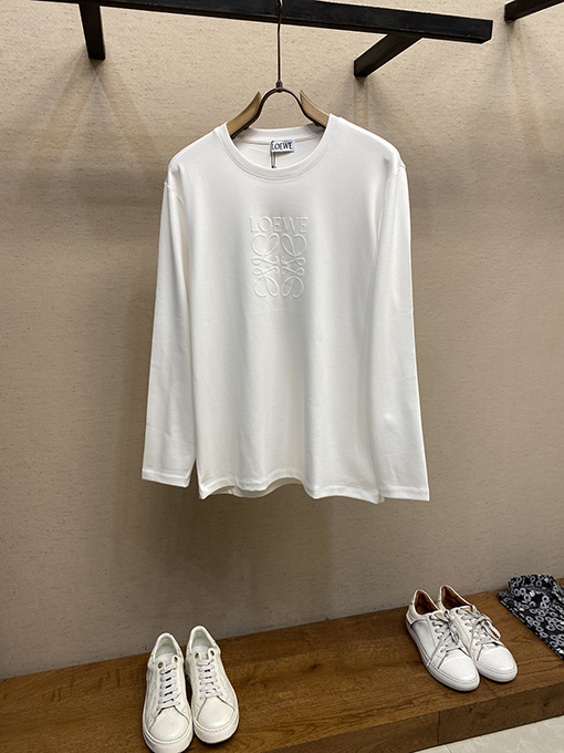ロエベ Loewe 新ロゴ刺繍入り長袖シャツ