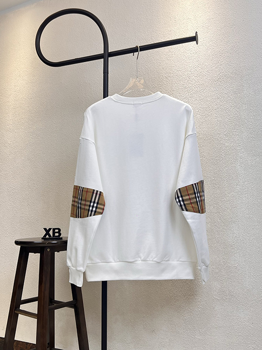 バーバリー BURBERRY 新しい刺繍ポケットチェックステッチラウンドネックスパーカー