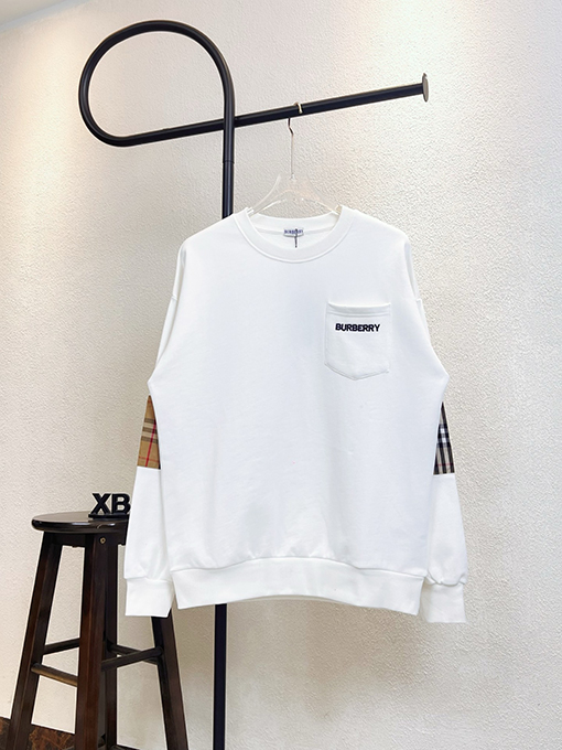 バーバリー BURBERRY 新しい刺繍ポケットチェックステッチラウンドネックスパーカー
