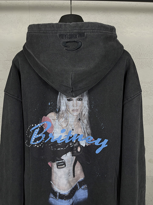 バレンシアガ BRITNEY 限定ュージックコラボレーションフード付きジップアップスパーカー