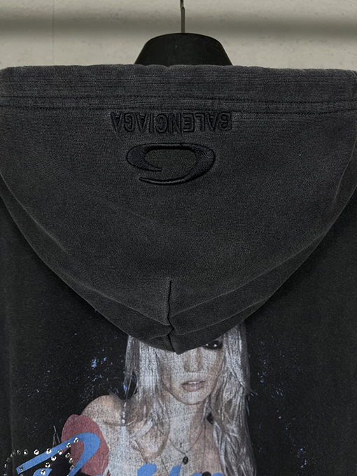 バレンシアガ BRITNEY 限定ュージックコラボレーションフード付きジップアップスパーカー